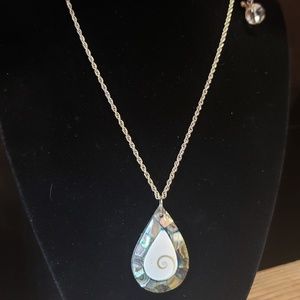Vintage Abalone Mystical Shell Pendent Necklace